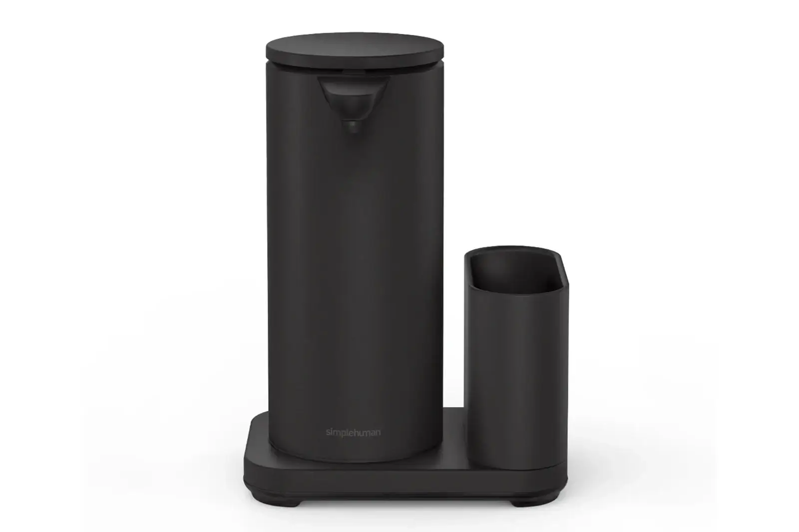 simplehuman Sensorspender | Flüssigseife | Edelstahl schwarz 414 ml mit Caddy