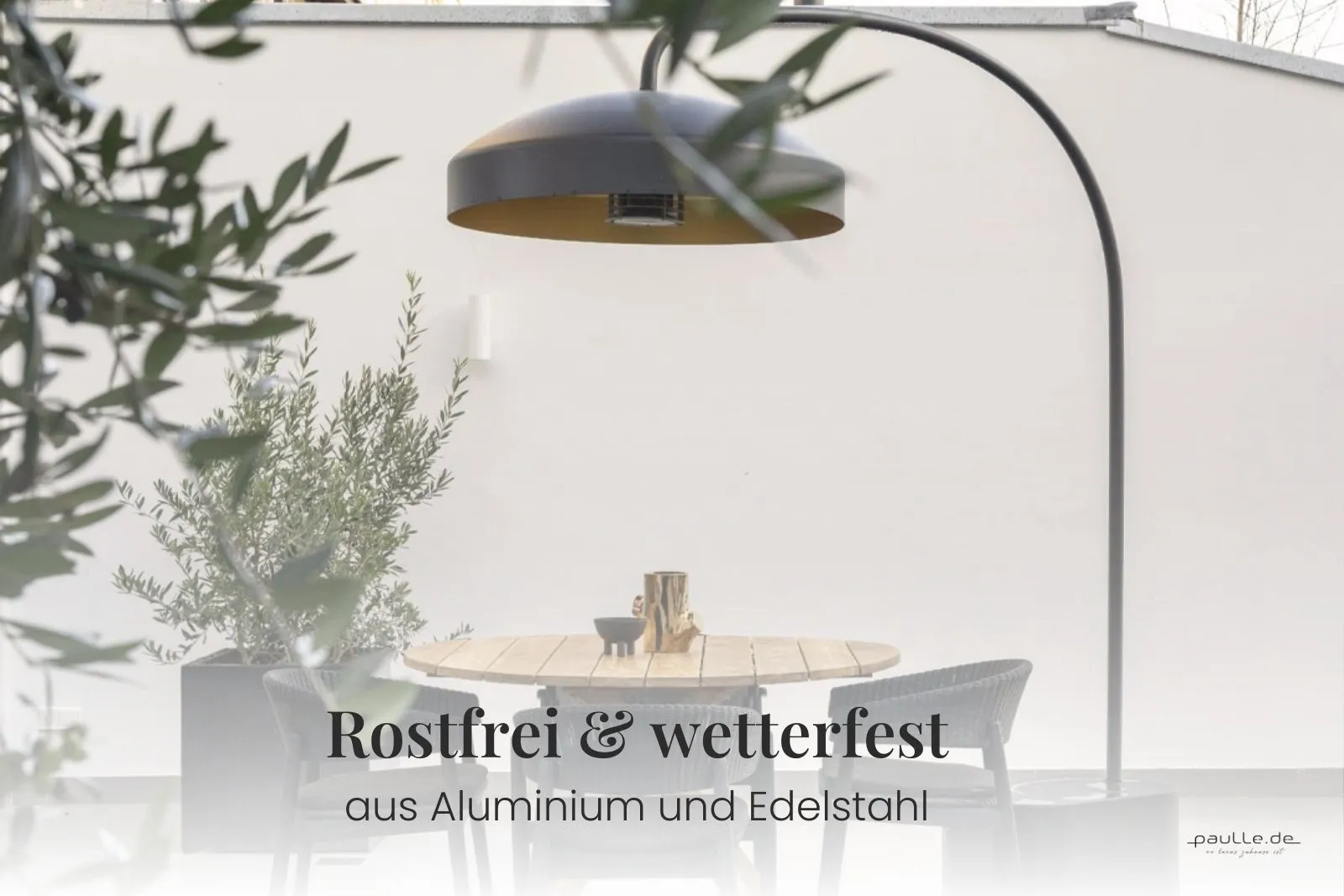Heatsail Disc | Bogenlampe mit Infrarot-Heizstrahler | Coal RAL 9004