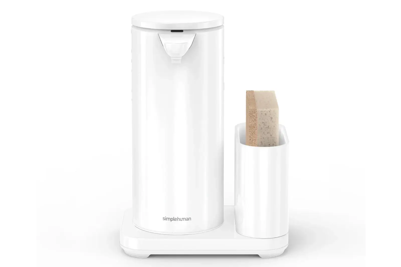 simplehuman Sensorspender | Flüssigseife | Edelstahl weiß 414 ml mit Caddy