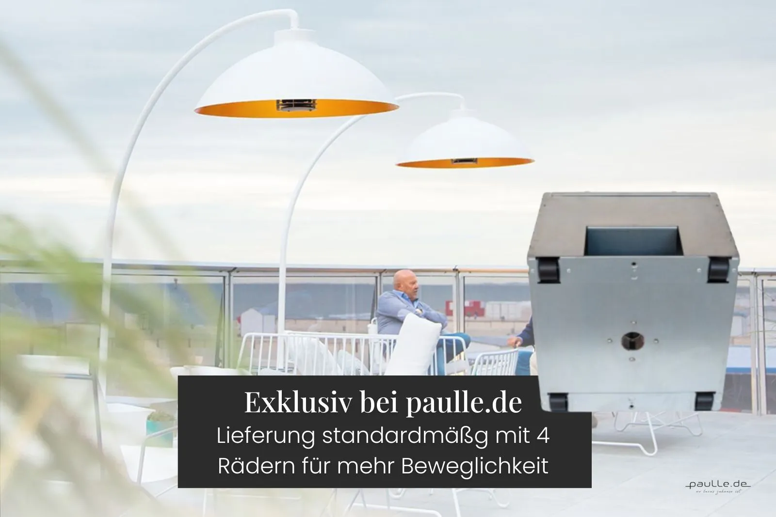 Heatsail Dome | Infrarot-Heizstrahler | Bogenlampe | Weiss  inkl. 4 Rollen