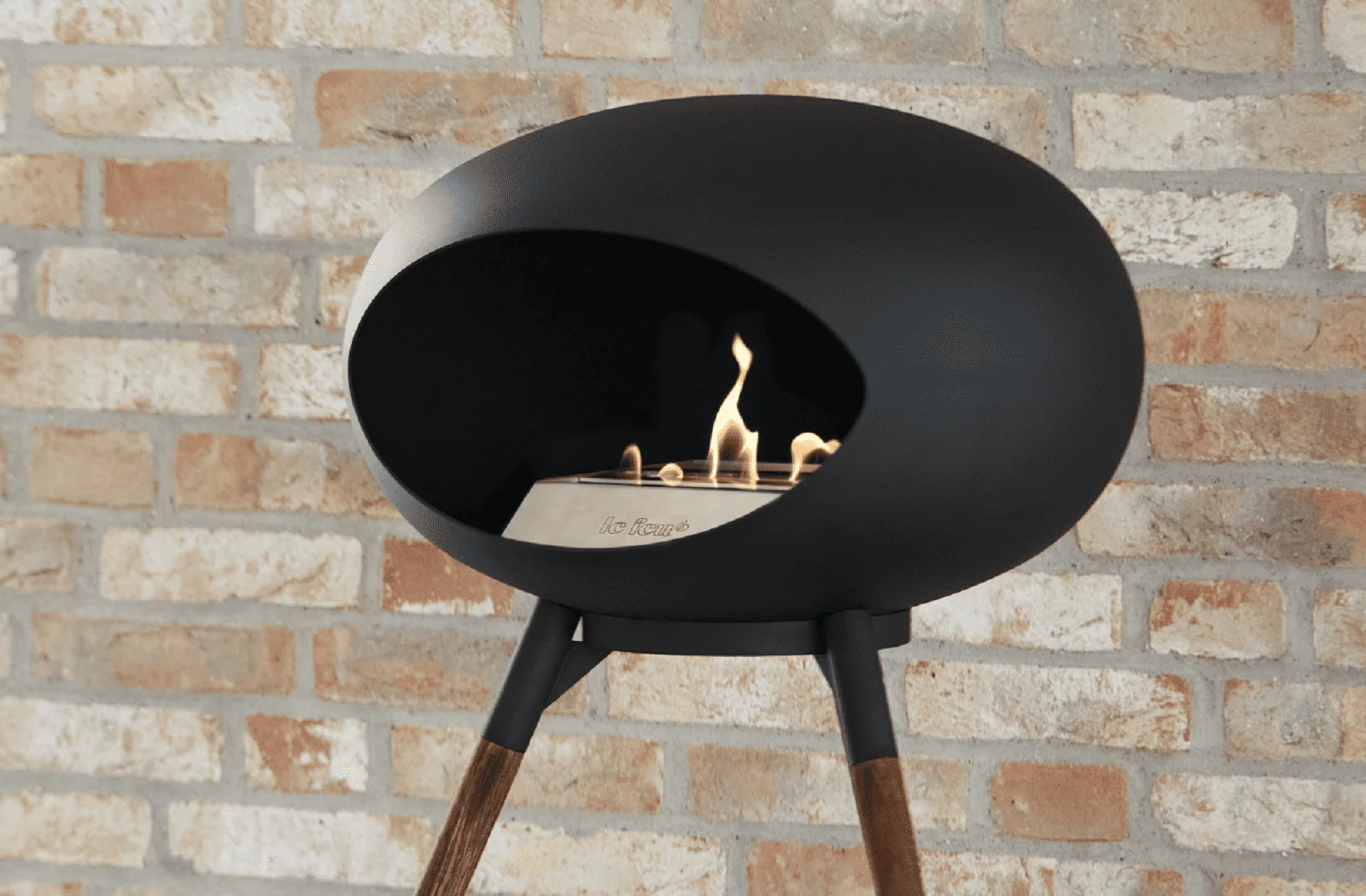 le feu Ground High Black | Bioethanol Kamin | Smoked Oak Black