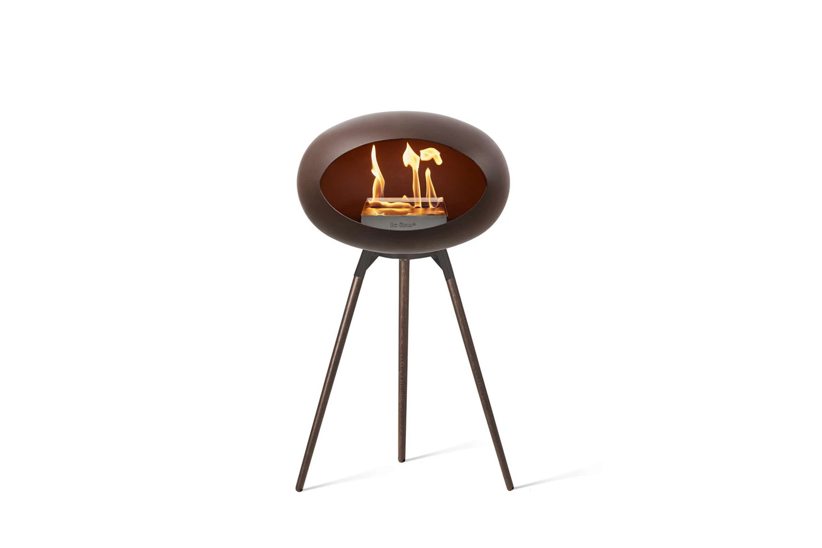 le feu Ground High Mocca | Bioethanol Kamin | Smoked Oak Black