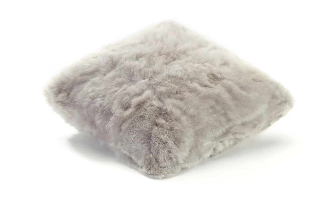 WEICH Couture Alpaca Kissen | NUBE | Silver Grey - Royal Alpaca Fell 60 x 40 cm